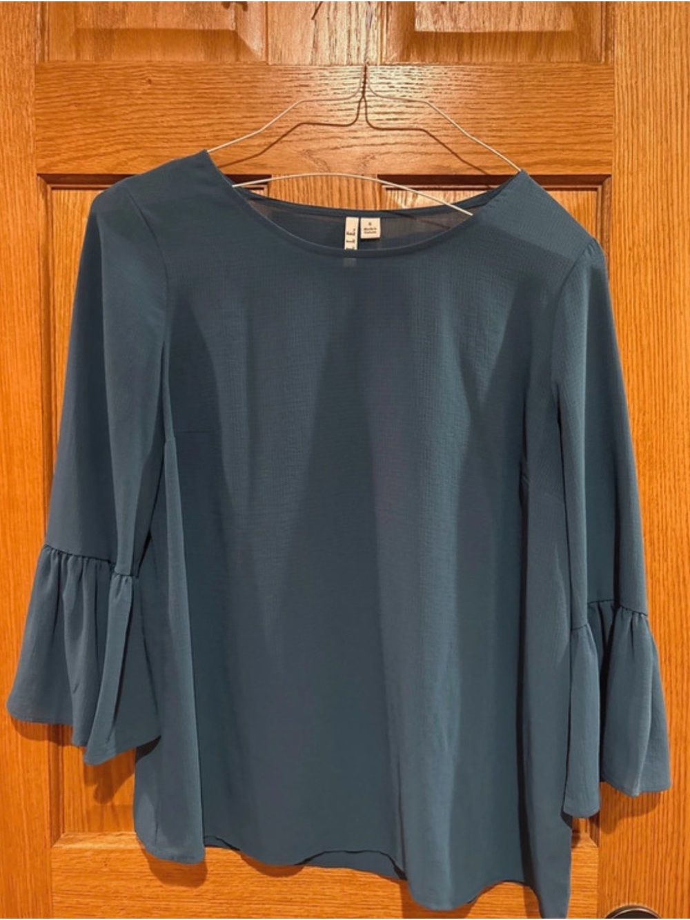 Elle Teal Bell-Sleeve Blouse